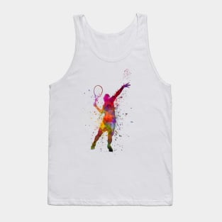 Tennis player in watercolor Tank Top